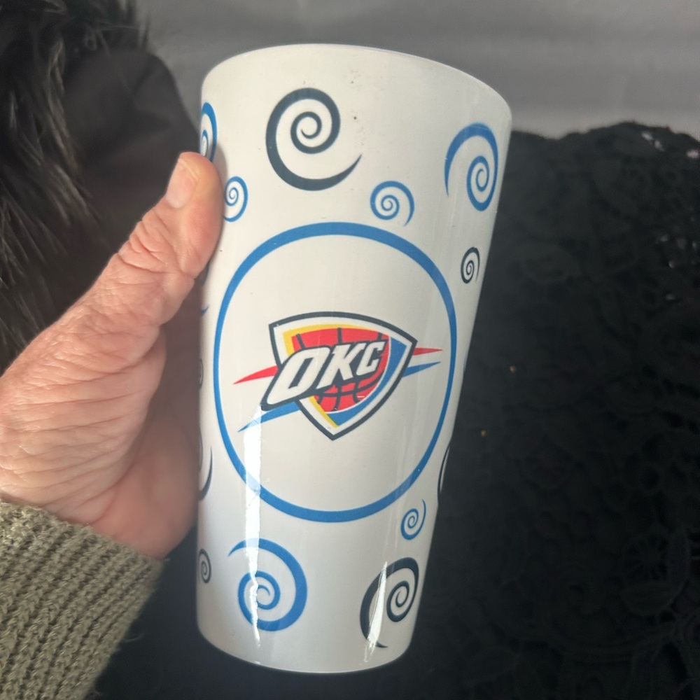 NBA Oklahoma OKC Thunder Basketball Team Coffee  Ceramic Coffee Mug White/Blue